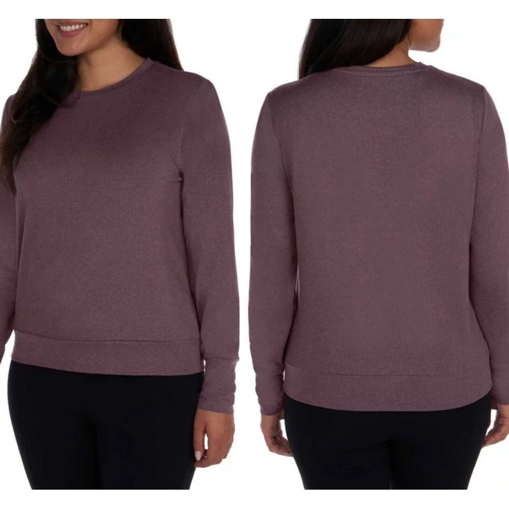 Lukka‎ Lux Ladies Long Sleeve Active Crew Neck  Size XL Plum Comfort Lightweight